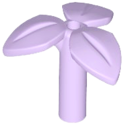 Деталь LEGO 37695 Plant Stem with Bar, 3 Leaves, and Small Pin Hole - Lavender