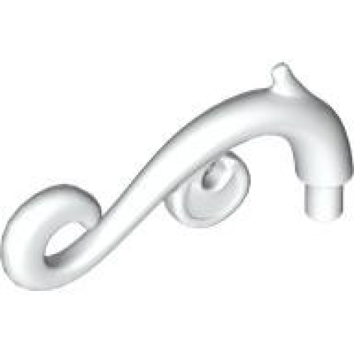 Деталь LEGO 28870 Plant Stem, Curved with Bar, Thorns, and Swirls - White