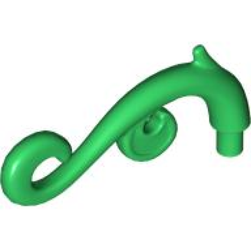 Деталь LEGO 28870 Plant Stem, Curved with Bar, Thorns, and Swirls - Green
