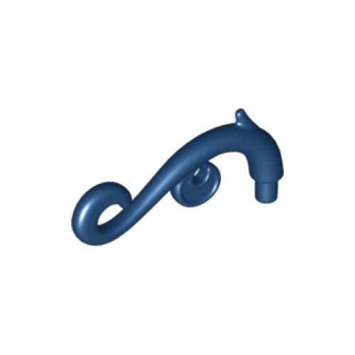 Деталь LEGO 28870 Plant Stem, Curved with Bar, Thorns, and Swirls - Dark Blue