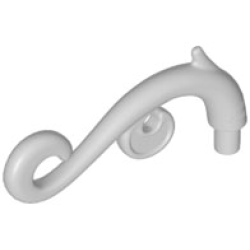 Деталь LEGO 28870 Plant Stem, Curved with Bar, Thorns, and Swirls - Light Bluish Gray