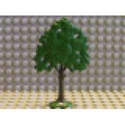 Plant, Tree Flat Oak Painted with Solid Base - Dark Green