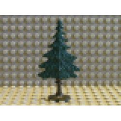 Plant, Tree Flat Pine Painted with Solid Base - Dark Green