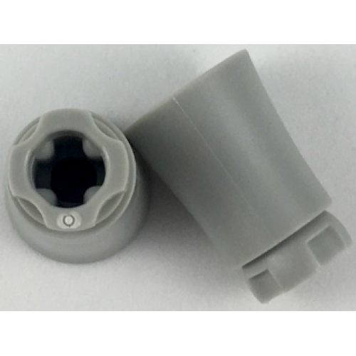 Деталь LEGO 2536c Plant, Tree Palm Trunk - Short Connector, Axle Hole with 4 Inside Prongs - Light Gray