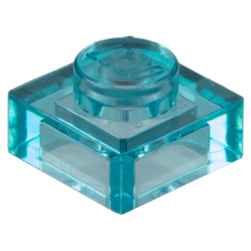 Деталь LEGO 3024 Plate 1 x 1 - Trans-Light Blue
