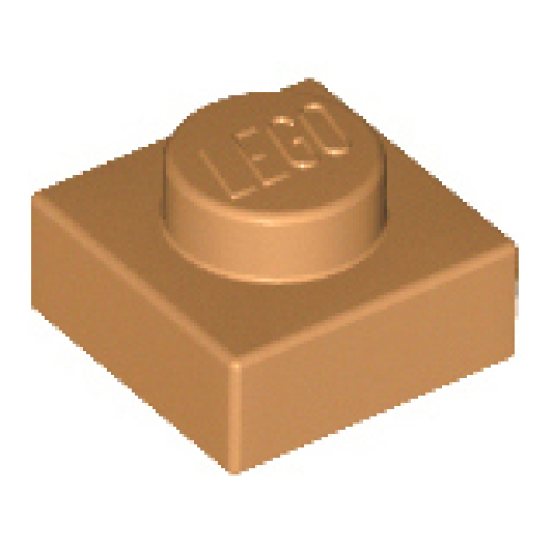 Деталь LEGO 3024 Plate 1 x 1 - Medium Nougat