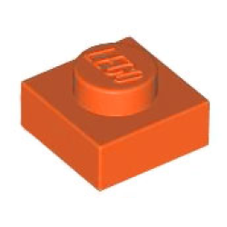 Plate 1 x 1 - Reddish Orange