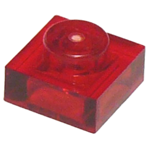 Деталь LEGO 3024 Plate 1 x 1 - Trans-Red