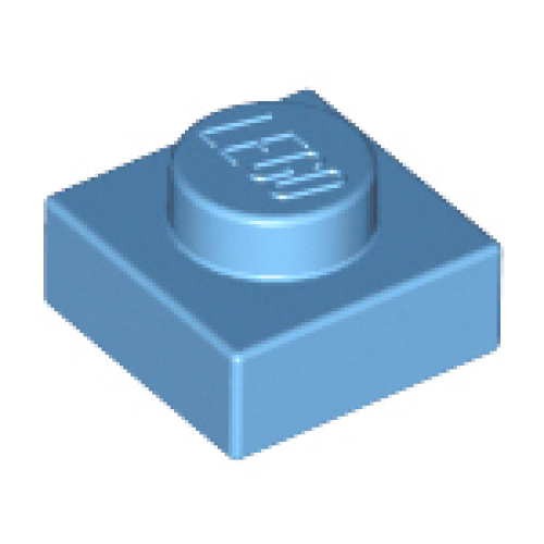 Деталь LEGO 3024 Plate 1 x 1 - Medium Blue