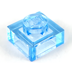 Plate 1 x 1 - Trans-Medium Blue