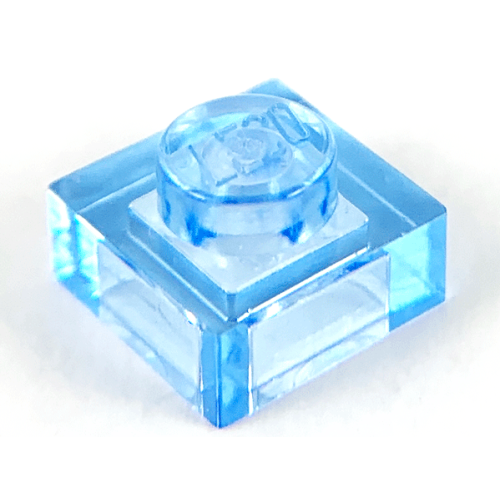 Деталь LEGO 3024 Plate 1 x 1 - Trans-Medium Blue