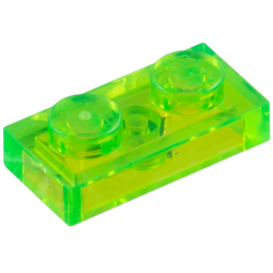 Plate 1 x 2 - Trans-Bright Green
