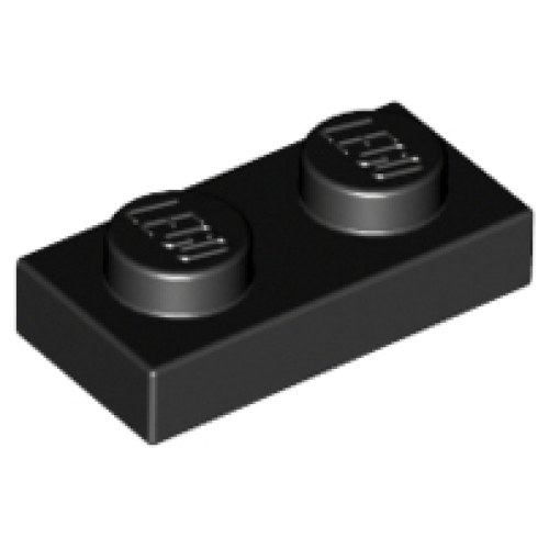Деталь LEGO 3023 Plate 1 x 2 - Black