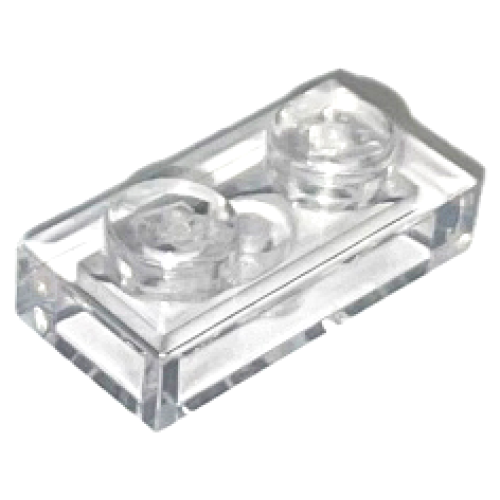 Деталь LEGO 3023 Plate 1 x 2 - Trans-Clear