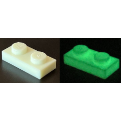 Plate 1 x 2 - Glow In Dark White