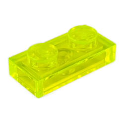 Plate 1 x 2 - Trans-Neon Green