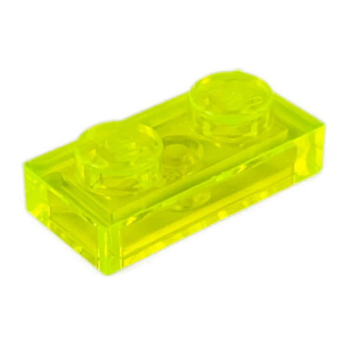 Деталь LEGO 3023 Plate 1 x 2 - Trans-Neon Green