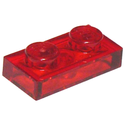 Plate 1 x 2 - Trans-Red