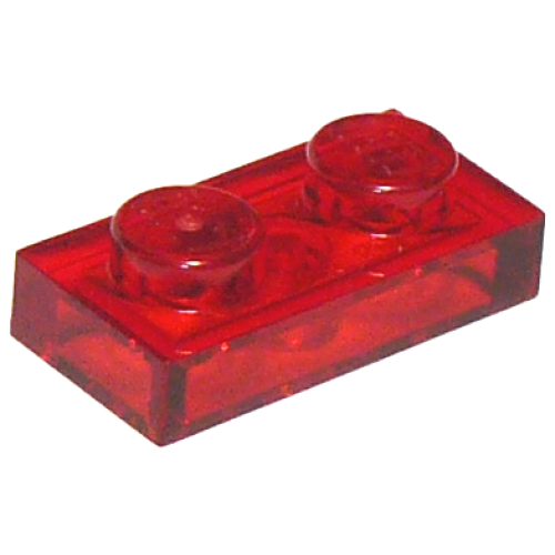 Деталь LEGO 3023 Plate 1 x 2 - Trans-Red