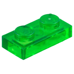Plate 1 x 2 - Trans-Green
