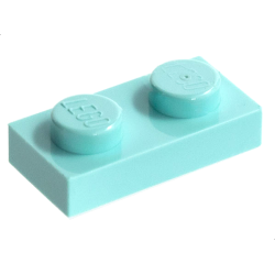 Plate 1 x 2 - Aqua