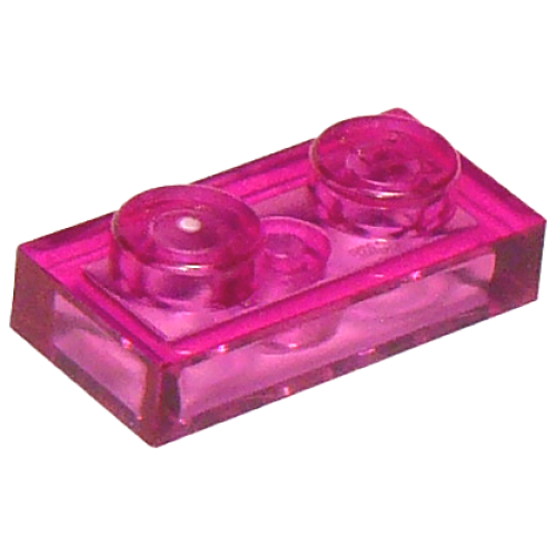 Деталь LEGO 3023 Plate 1 x 2 - Trans-Dark Pink
