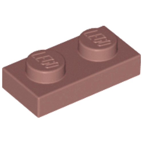 Деталь LEGO 3023 Plate 1 x 2 - Sand Red