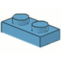 Plate 1 x 2 - Maersk Blue