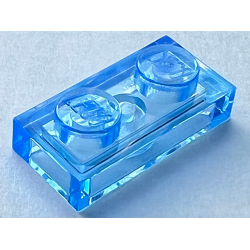 Plate 1 x 2 - Trans-Medium Blue