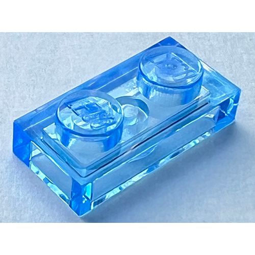 Деталь LEGO 3023 Plate 1 x 2 - Trans-Medium Blue