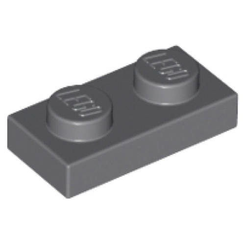 Деталь LEGO 3023 Plate 1 x 2 - Dark Bluish Gray