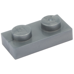 Plate 1 x 2 - Flat Silver