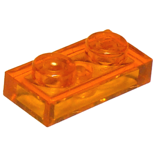 Деталь LEGO 3023 Plate 1 x 2 - Trans-Orange