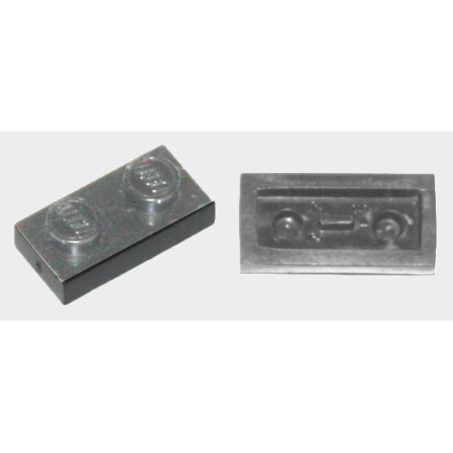 Деталь LEGO 3023old Plate 1 x 2 with Flat Bottom Pin - Black