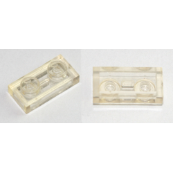 Plate 1 x 2 with Flat Bottom Pin - Trans-Clear