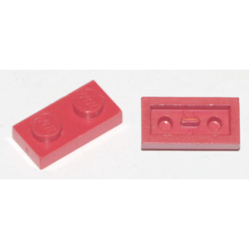 Деталь LEGO 3023old Plate 1 x 2 with Flat Bottom Pin - Red