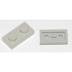 Plate 1 x 2 with Flat Bottom Pin - Light Gray