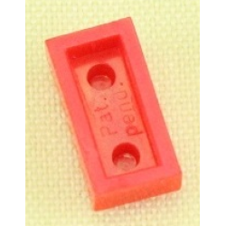 Plate 1 x 2 without Bottom Pin - Red