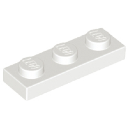 Деталь LEGO 3623 Plate 1 x 3 - White