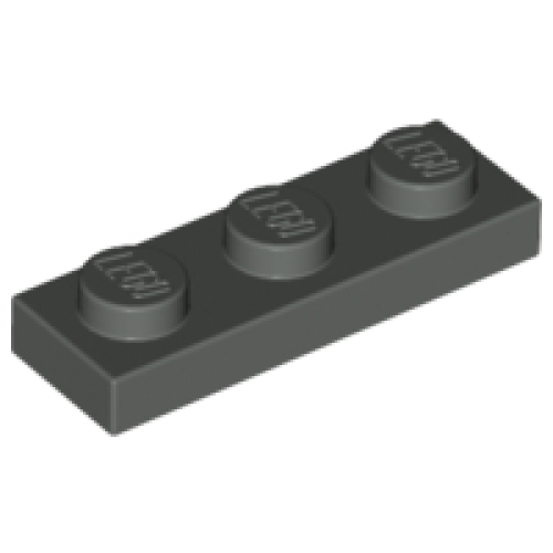 Деталь LEGO 3623 Plate 1 x 3 - Dark Gray