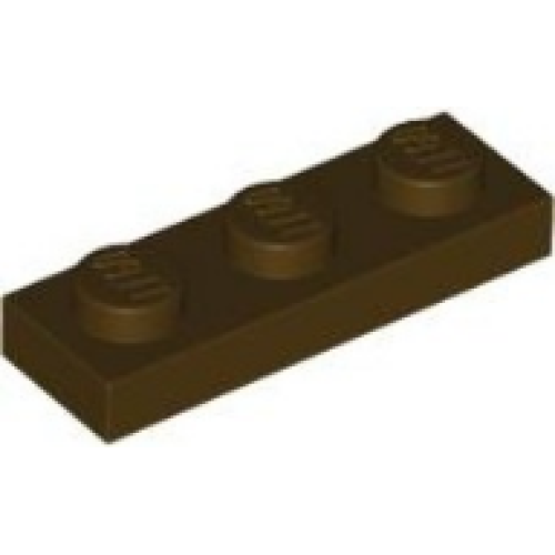 Деталь LEGO 3623 Plate 1 x 3 - Dark Brown