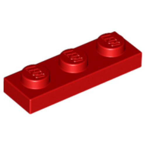 Деталь LEGO 3623 Plate 1 x 3 - Red