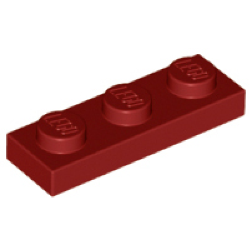 Деталь LEGO 3623 Plate 1 x 3 - Dark Red