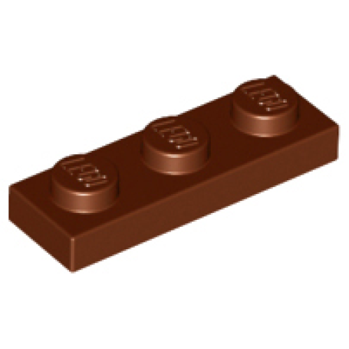 Деталь LEGO 3623 Plate 1 x 3 - Reddish Brown