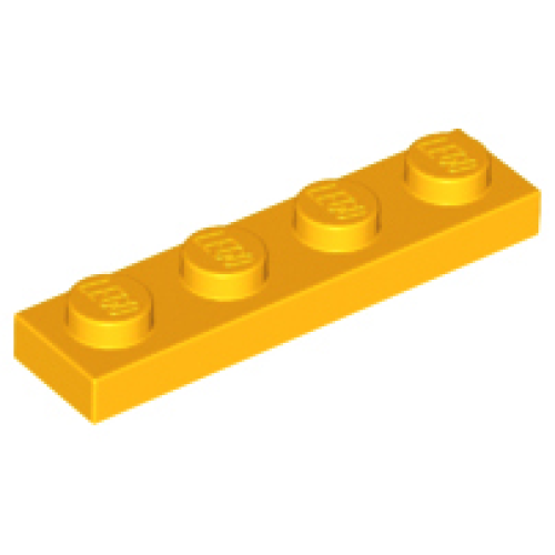 Деталь LEGO 3710 Plate 1 x 4 - Bright Light Orange