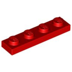 Plate 1 x 4 - Red