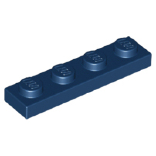 Деталь LEGO 3710 Plate 1 x 4 - Dark Blue