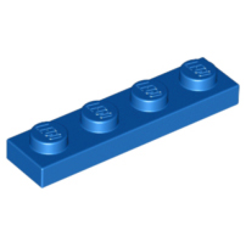 Деталь LEGO 3710 Plate 1 x 4 - Blue