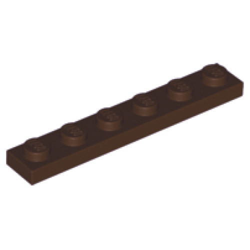 Деталь LEGO 3666 Plate 1 x 6 - Dark Brown