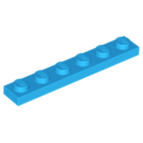 Деталь LEGO 3666 Plate 1 x 6 - Dark Azure